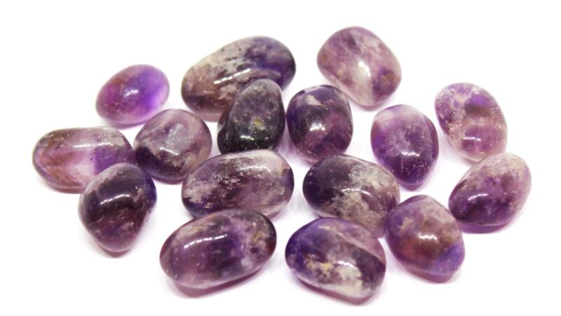 JMRM Purple Amethyst Natural Crystal Tumble Stone for Reiki Healing Gemstone (Set of 3, JMRM_Tumble 046)