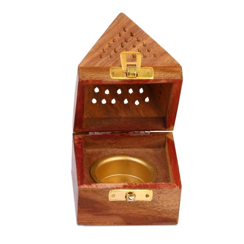 Wooden Dhoop Agarbatti Stand, Loban Cone Holder Incense Stick Holder with Ash Catcher for Home & Pooja Room (Dhoopbatti Stand 3 Inch + 10 Inch (Combo))