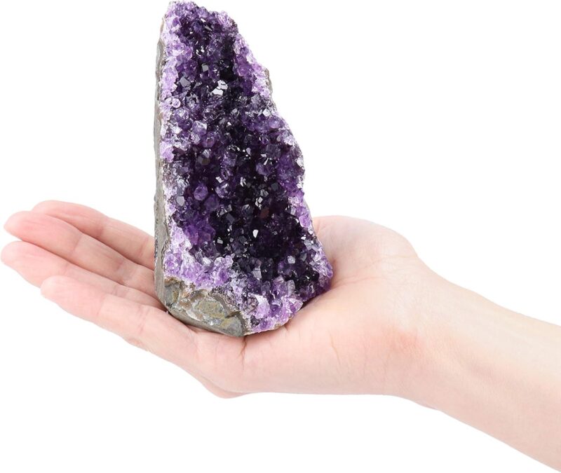 SS Murti Amethyst Cluster Geode Natural Amethyst Cluster Gemstone Cave Purple Brazilian Amethyst Cluster Raw Rough Stones for Reiki Healing Vastu Correction (400-500 Grams)