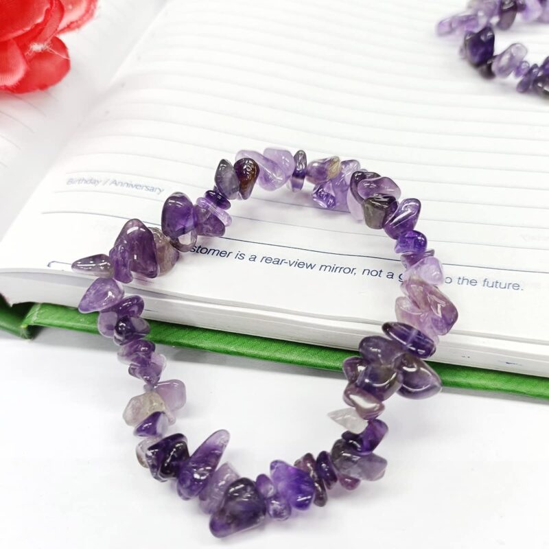 9Dzine Crystal Stone Chips Bracelet For Women | Stylish Casual Stretchable Bracelet For Daily Use | Natural Reiki Feng Shui Healing Gemstone Bracelet For Girls