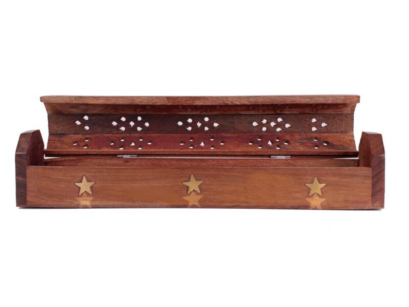 ITOS365 Wooden Handcrafted Agarbatti/Incense Sticks Case- Works as a Storage Case as Well as Holder(Rectangular)