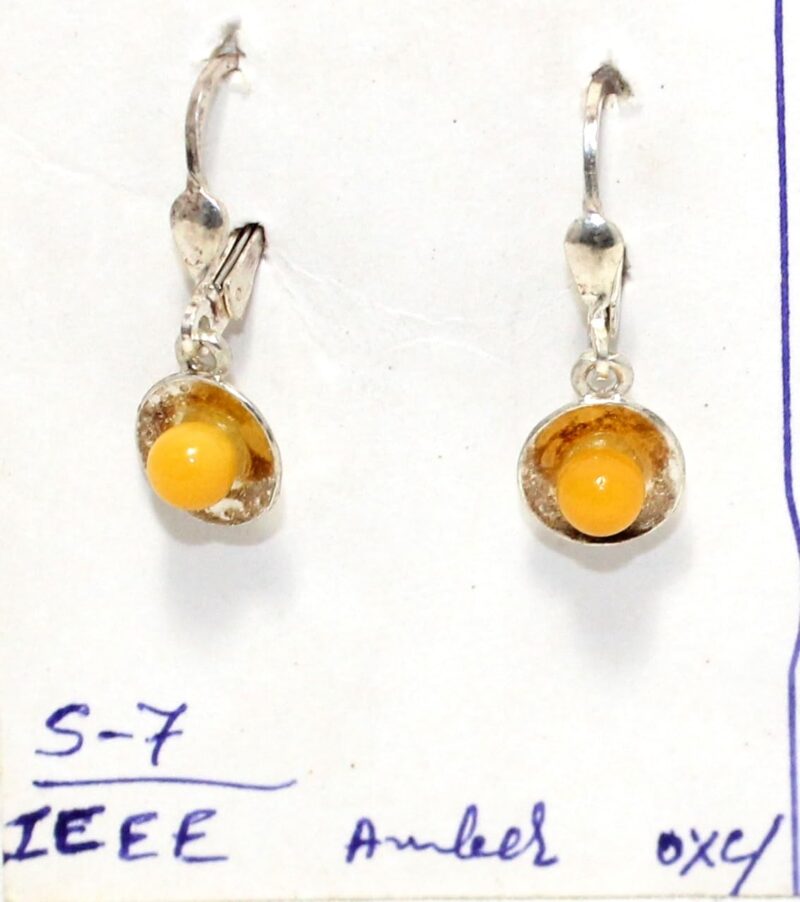 Rajasthan Gems Earrings 925 Sterling Silver Amber Gem Stone Traditional Handmade Women Gift j406