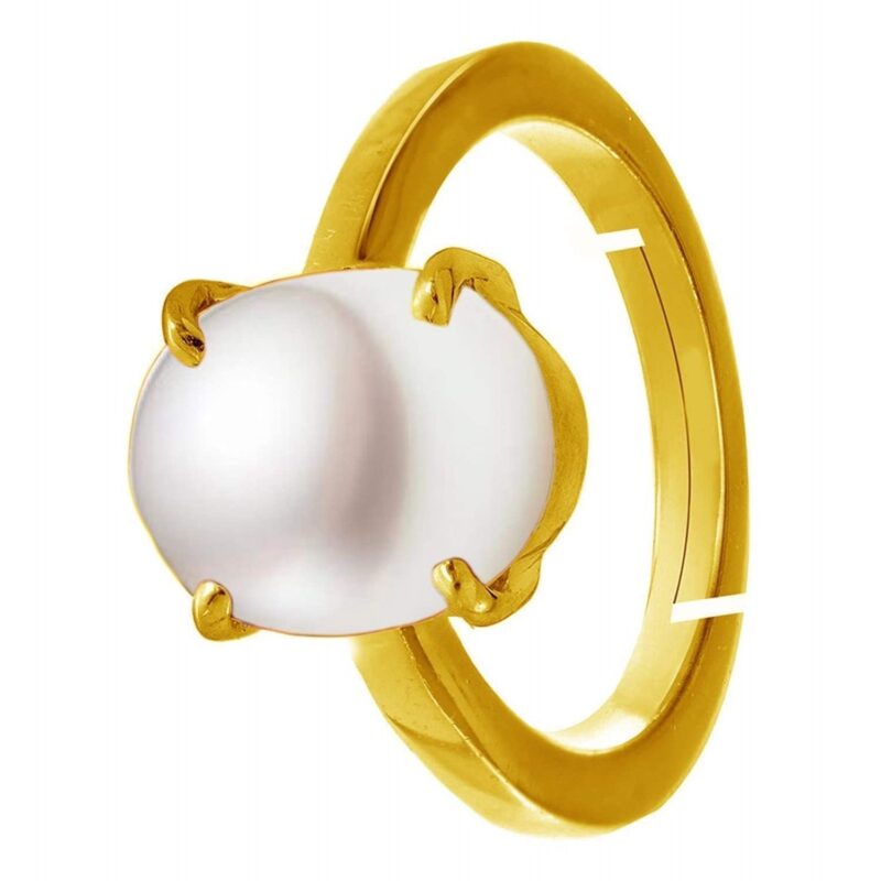 SIDHGEMS South Sea Pearl 14.25 Ratti 13.00 Carat Natural Pearl Gemstone Original Certified Moti Adjustable Astrological panchhdhaatu/Ashtadhatu Gold Ring for Men and Women