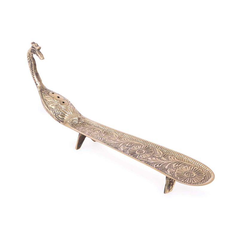 Skywalk Handcrafted Brass Peacock Agarbatti Stand/Brass Incense Stick Holder for Puja