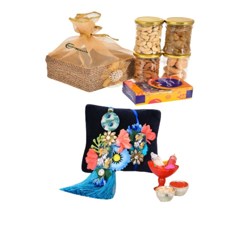 NUTRI MIRACLE Rakhi Gift Hamper With Dry Fruits | Rakhi Gift Hamper For Brother | Festive Gifts With Dry Fruits | Sister Gift