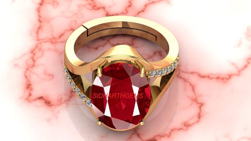 SIDHARTH GEMS Natural Certified Unheated Untreatet 18.00 Ratti A+ Quality Natural Burma Ruby Manik Gemstone Ring for Women's and Men's (Lab Certified)