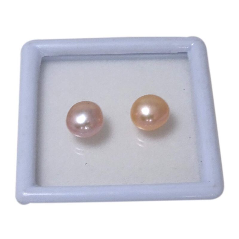 Sahiba Gems 4 Carat / 2 Pcs Natural Pearl Jewellery Making Pearl Beads in 6 mm Size for Making Earring/Pendant/Ring ~ Pack in 2 Pcs