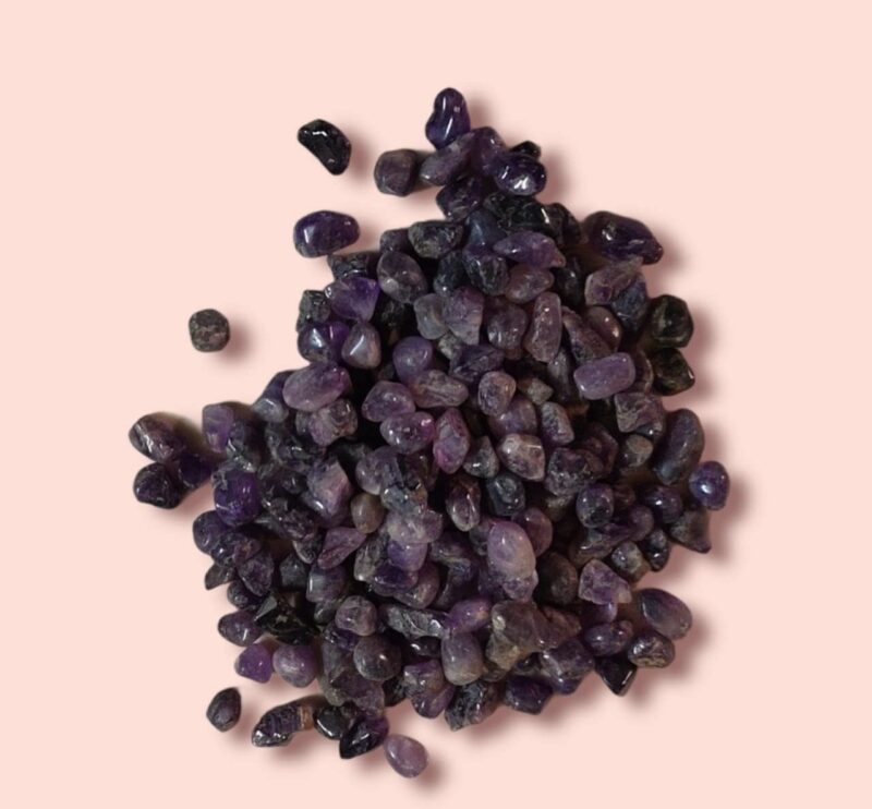 GEMTUB 500 Gram Natural Purple Amethyst Chips Gemstone For Reiki Healing Meditation Vastu Correction & Home Decoration (500 Grams)