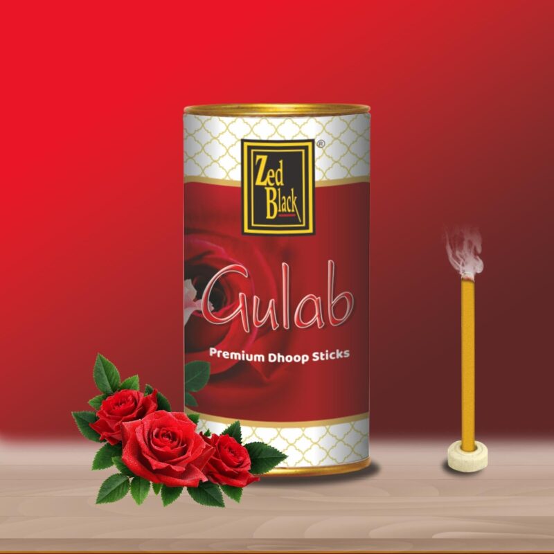 Zed Black Aroma Chandan, Gulab, Arij, Attar Phool and Saffron Incense Dhoop Sticks Tin - Combo of 5 (100 Gm Each)