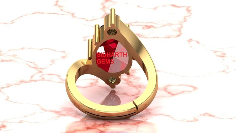 AKSHITA GEMS 7.50 Carat A+ Quality Natural Burma Ruby Manik Unheated Untreatet Gemstone Gold Ring for Women's and Men's(GGTL Lab Certified)