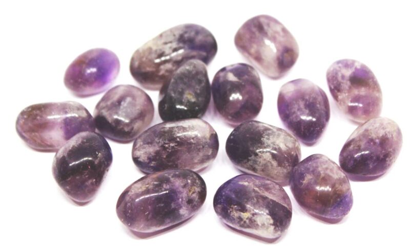 JMRM Purple Amethyst Natural Crystal Tumble Stone for Reiki Healing Gemstone (Set of 3, JMRM_Tumble 046)