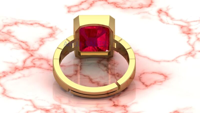 Anuj Sales 16.00 Ratti 15.50 Carat A+ Quality Natural Burma Ruby Manik Unheated Untreatet Gemstone Gold Ring for Women's and Men's(GGTL Lab Certified)