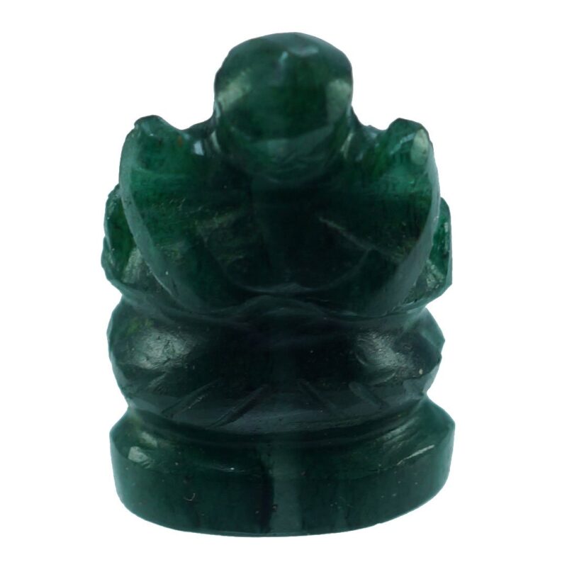 SS Gems And Rudraksha Ganesha Gemstone Green Jade Emerald Statue (7g)