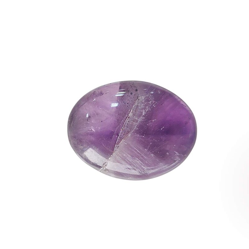 Shubhanjali Amethyst Palm Pocket Stone Oval Shape Loose Gemstone Semi-precious Stones Cabochons (Purple)