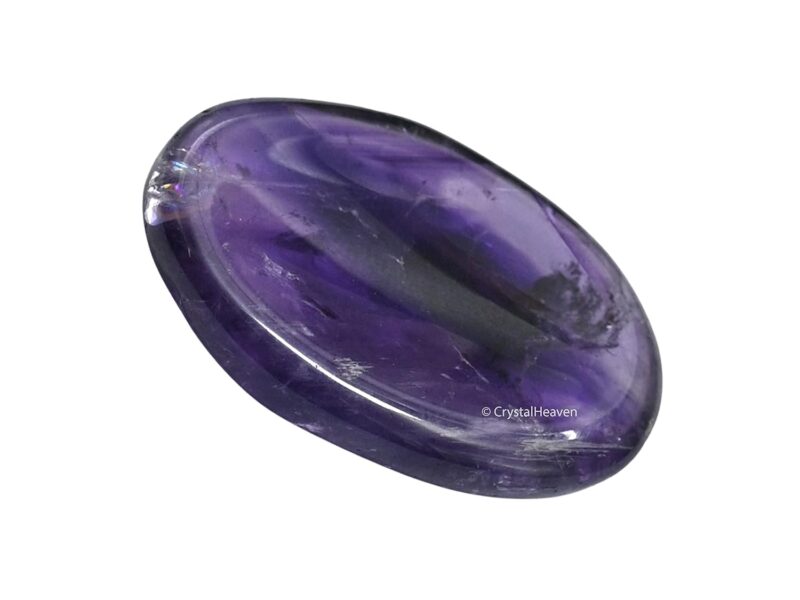 Crystal Heaven Amethyst Crystal Thumb Worry Pebbles Stones For Anxiety Stress Relief Massage - Aaa Grade Original Healing Gemstone Agate Rubbing Stone For Yoga Meditation Spiritual Reiki Feng Shui