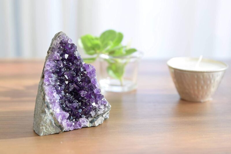 SS Murti Amethyst Cluster Geode Natural Amethyst Cluster Gemstone Cave Purple Brazilian Amethyst Cluster Raw Rough Stones for Reiki Healing Vastu Correction (400-500 Grams)