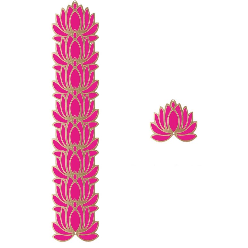 KHATUWALAS Red Lotus (Set of 2) Flower Wooden MDF 4 inch Cutouts Festive DIY Craft Rangoli Diya Material Kit Decoration for Diwali, Dashera, Ganpati Pooja, Festival, Wedding Gift