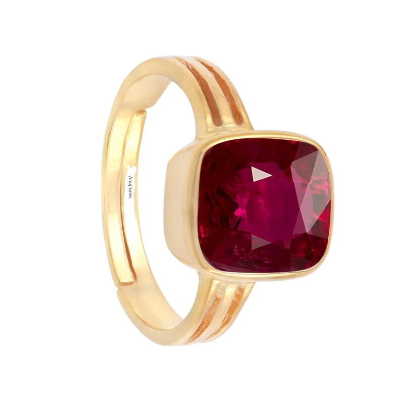 AYUSH GEMS 11.25 Ratti 10.00 Carat A+ Quality Natural Burma Ruby Manik Unheated Untreatet Gemstone Gold Ring for Women's and Men's(GGTL Lab Certified)