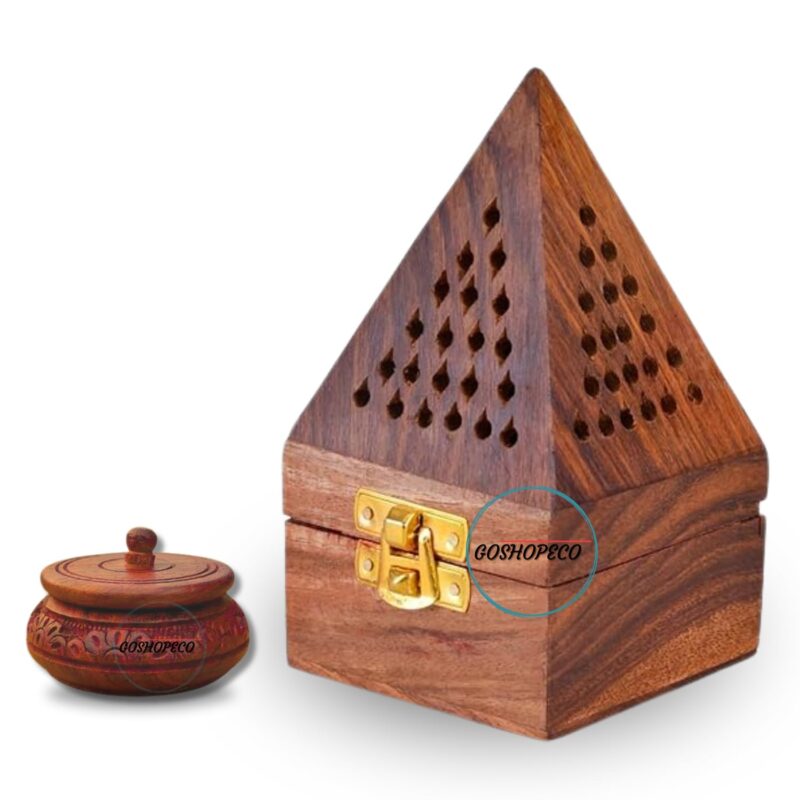 GOSHOPECO Agarbatti Stand for Pooja | Dhoop Batti Stand | Fragrance Stand Holder | Incense Stick Holder with ash Catcher for Home Decor,Office,Yoga, Meditation, Pooja, Aromatherapy (Holder & Box)