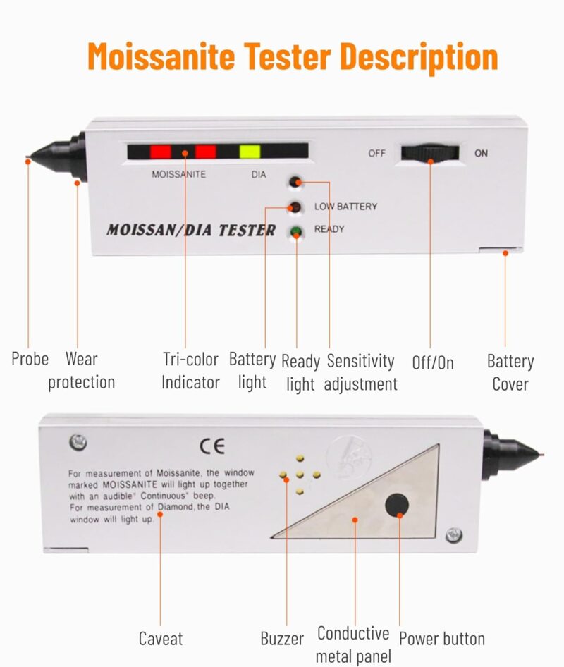 SkyWhale Diamond and Moissan Tester - High Accuracy Gemstone Hardness Test Tool for Professional Jewelers