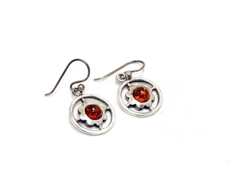 Rajasthan Gems Earrings 925 Sterling Silver Amber Gem Stone Handmade Women j182