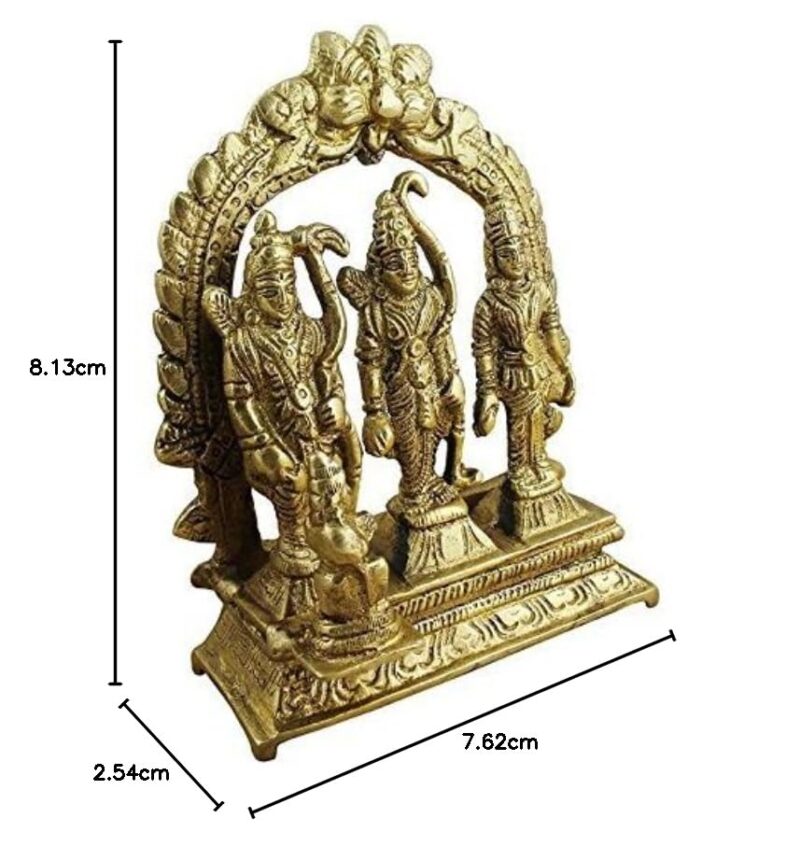 Pick End Now Antique Brass Made Lord Ram Darbar | Product Dimensions - 3.0x1.0x3.2 in, 250Gm