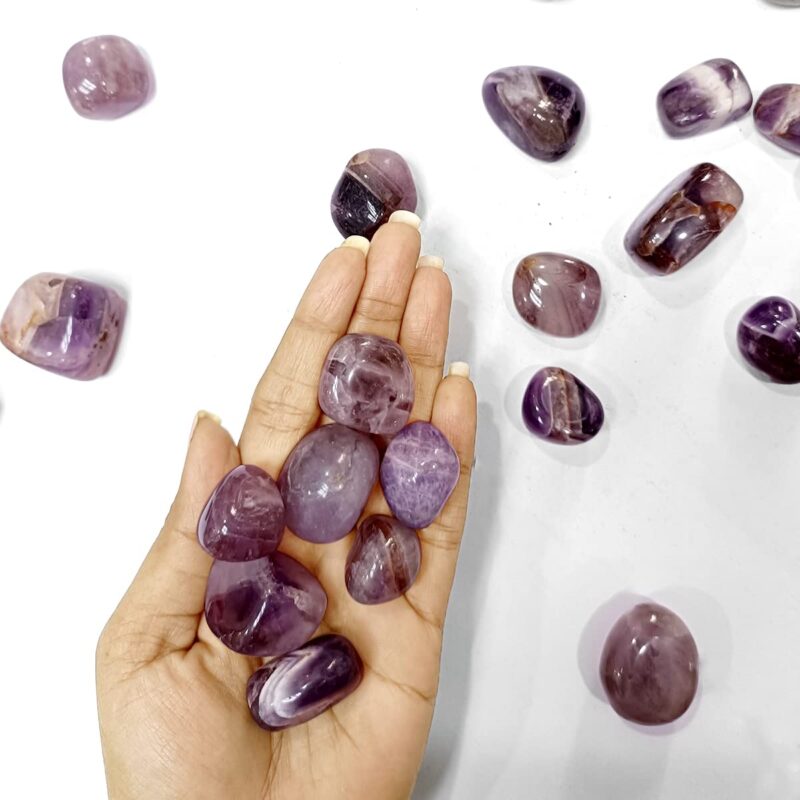 9Dzine Reiki Healing Crystal Tumble Single Stone for Vastu | Polished Gemstone Single Tumble for Home Decor Items Fish Tank Office Table Decor Outdoor Garden Aquarium Pocket Bag