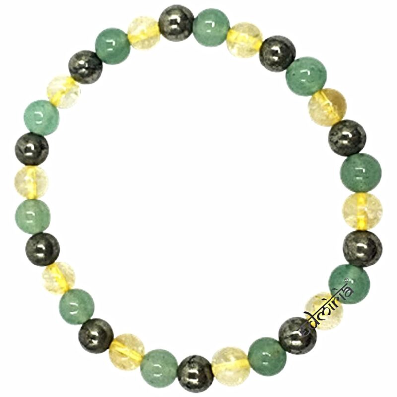 EDMIRIA Money Magnet Bracelet - Pyrite Citrine Aventurine Tiger Eye Amethyst- Attract Money Income Wealth Good Luck Abundance Prosperity Healing Natural Gemstone Bracelet