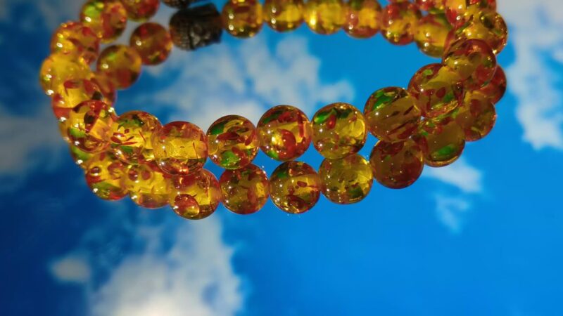 Gemstone Gallery Amber Bracelet Original Certified अम्बर स्टोन ब्रेसलेट Amber Crystal Bracelet Amazing Amber Stone Bracelet Round Beads Deluxe Quality Amber Gemstone Bracelet For Wearing Purpose