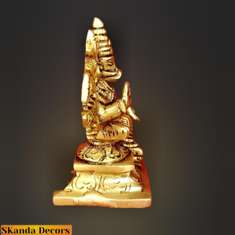 SKanda Decors Goddess Varahi Amman Idol, Pure Brass Antique Finish, 8 cm & 285 Grams, Ammavaru Varaha Devi Silai for Pooja Room, Ammavari Varakini Statue for Home Decor, Office Desk, Gifts