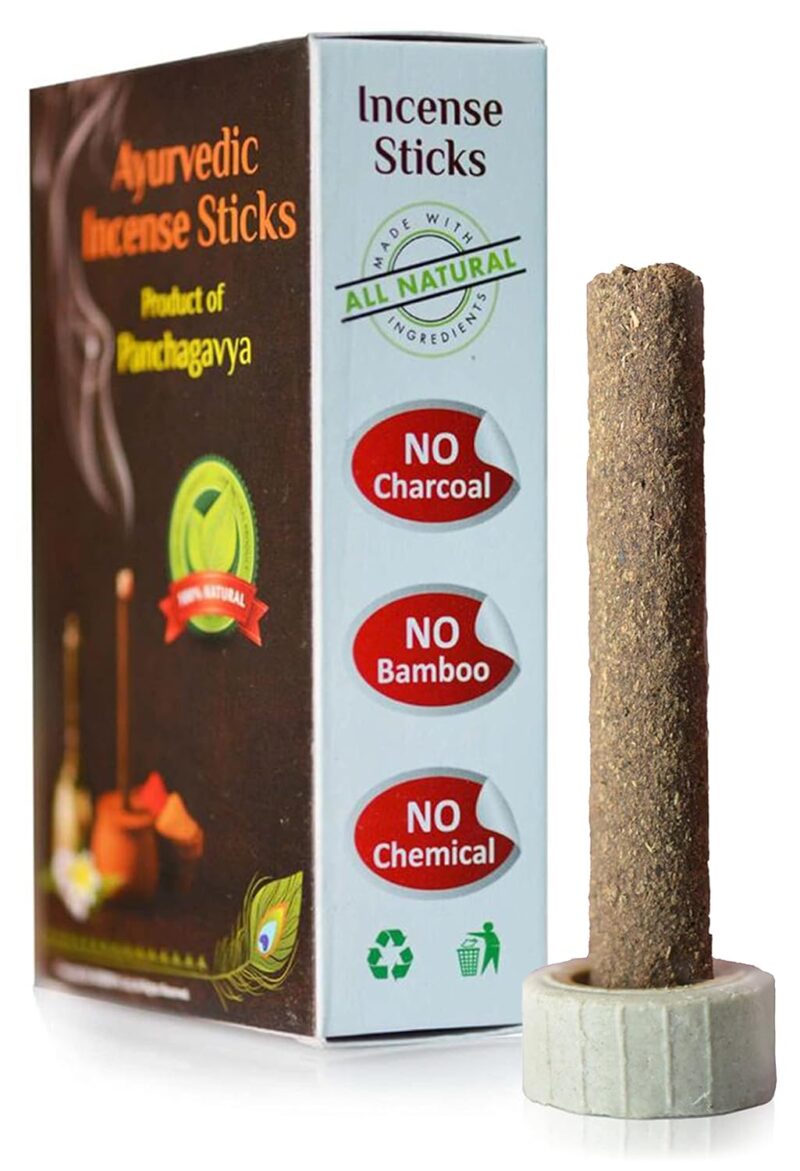 ADIOMM 100% Natural Incense Sticks/Dhoopbatti | ORGANIC | 30 Sticks | Home-Hawan Fragrance | Duration ≈ 40 min. | Excellent blend of Himalayan Herbs and Panchagavya.