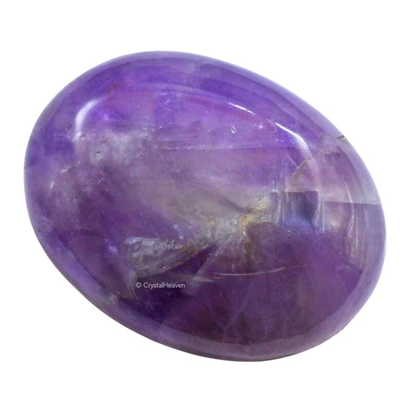 Certified Amethyst Crystal Palm Pebbles Stones for Anxiety Stress Relief Massage - AAA Grade Original Healing Gemstone Agate Palm Stone for Yoga Meditation Spiritual Reiki Feng Shui