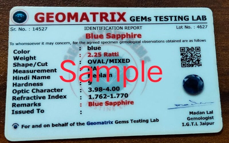 Radheyma 9.25 Ratti 8.50 Carat Excellent Cushion Cut Natural Ceylon Srilankan Neelam Blue Sapphire Stone Original Lab Certified Gemstone for Man Or Women