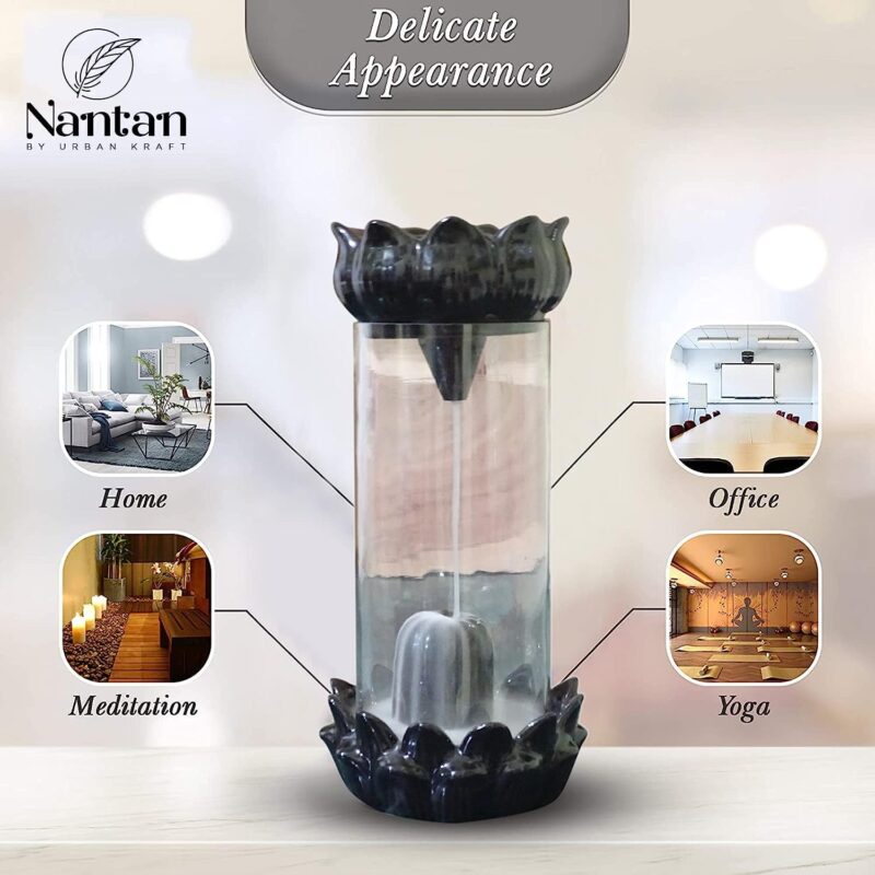 Nantan Shivlinga Smoke Backflow Decorative Polyresin Incense Holder With 20 Back Flow Incense Cone - Multicolor