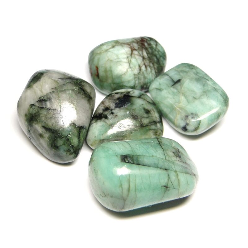 Nature's Crest Emerald (Panna) Tumbled Pebble Stones Tumble Natural Gemstones Crystal for Healing Reiki Aquarium Fillers Garden Decoration (1 Pc Pack)