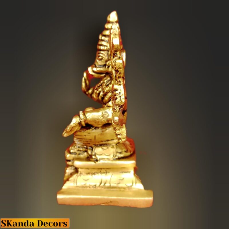 SKanda Decors Goddess Varahi Amman Idol, Pure Brass Antique Finish, 8 cm & 285 Grams, Ammavaru Varaha Devi Silai for Pooja Room, Ammavari Varakini Statue for Home Decor, Office Desk, Gifts