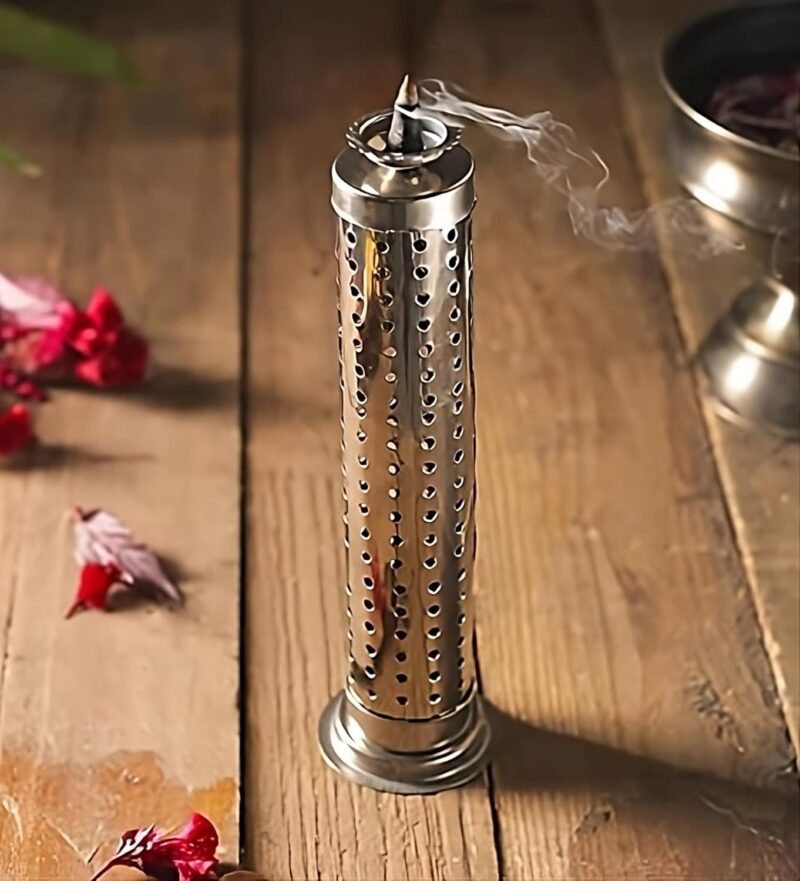 ScentRose Incense Stick Holder | Agarbatti Stand with Dhoop Holder and Ash Catcher | Exclusive Stainless Steel | Made in India