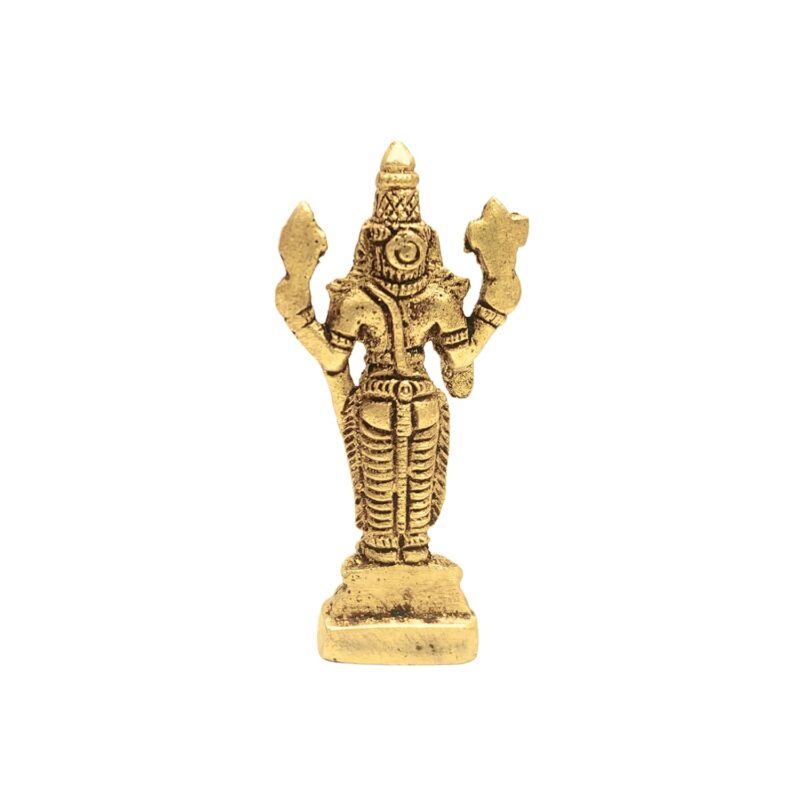 anciently Tirupati Balaji Idol Mini | Venkateshwara Swamy Idol Mini | Balaji Idol Brass, 7cm Height, Gold Colour, 1 Piece