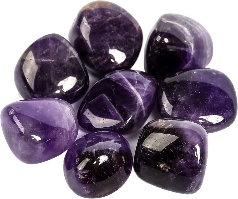 Vastu Vardan Crystal Amethyst Tumble Stone | 50 gm Tumbled Gemstones | Reiki Healing Stones | Home Decor Pebbles | Aquarium Gravel | Garden & Table Decor