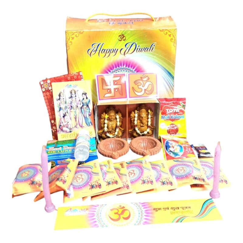 Diwali Puja Samagri Kit for Mahalakshmi Pujan/Diwali Puja Kit/Diwali Pooja Samagri Kit (21+ Items) Small Kit (ED-ROJ9-5SEM)