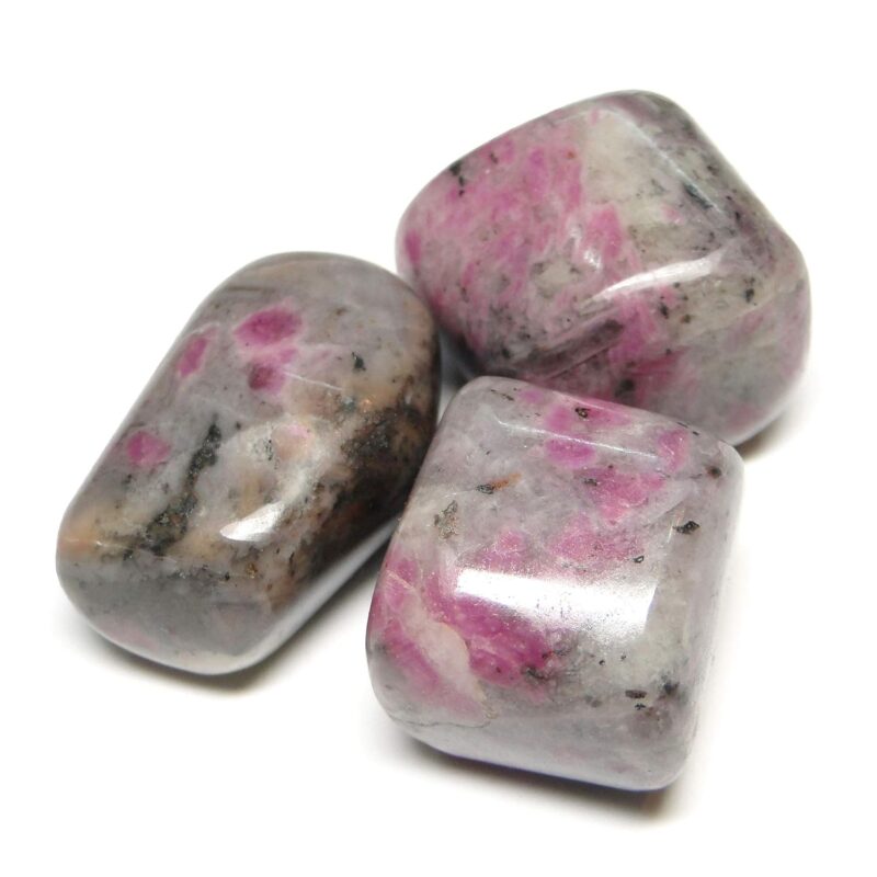 Nature's Crest Ruby With Feldspar (Manik) Tumbled Pebble Stones Tumble Natural Gemstones Crystal for Healing Reiki Aquarium Fillers Garden Decoration (3 Pc Pack)