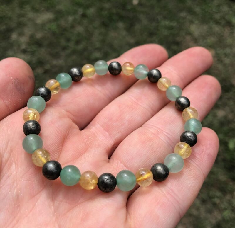 EDMIRIA Money Magnet Bracelet - Pyrite Citrine Aventurine Tiger Eye Amethyst- Attract Money Income Wealth Good Luck Abundance Prosperity Healing Natural Gemstone Bracelet