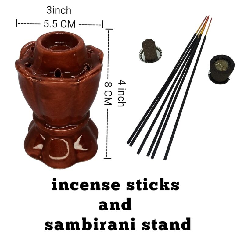 Lotus Bud Agarbatti Stand for Puja|Incense Sticks Holder|Agarbatti Stand Ceramic (Piece of 1).