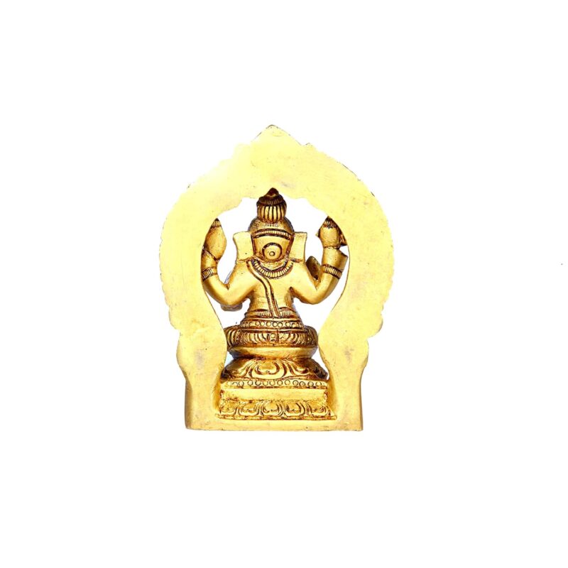 Aalayam Selveer Ganesh Brass Idol with Arch | Ganapathi Statue | Ganapati Brass Idol | Ganesh Idol for Gift | Small Ganesha Idol Brass 9 CM Height, Gold Colour 1 No