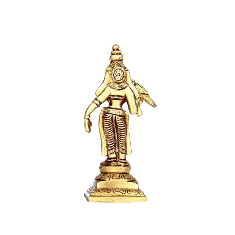 Aalayam Selveer Madurai Meenakshi Idol Small | Madurai Meenakshi Amman Idol | Meenatchi Amman Idol | Meenatchi Amman Statue | Meenakshi Idol Brass Height 9cm Gold Colour 1 Piece