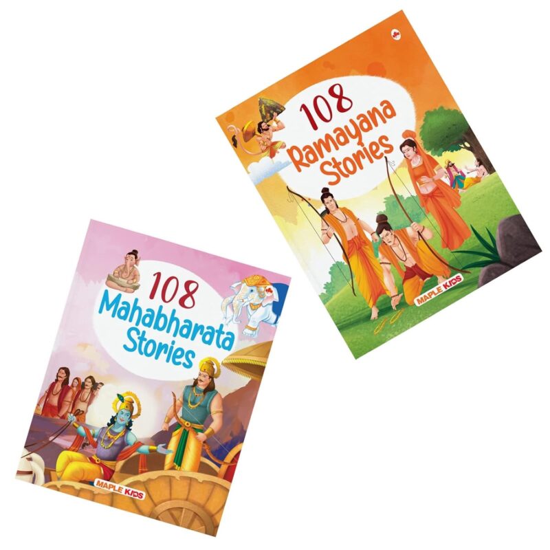 Stories from the Ramayana and the Mahabharata (Set of 2 Books) (Illustrated) - Story Books for kids - Bedtime Stories - 4 years to 10 Years old - English Stories for Children - Read Aloud to Infants, Toddlers