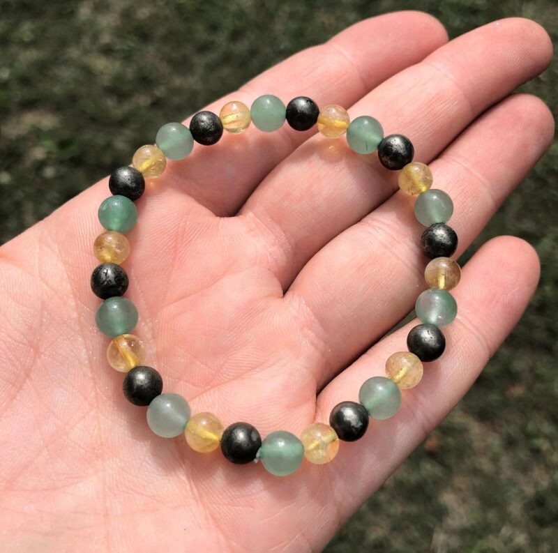 EDMIRIA Money Magnet Bracelet - Pyrite Citrine Aventurine Tiger Eye Amethyst- Attract Money Income Wealth Good Luck Abundance Prosperity Healing Natural Gemstone Bracelet