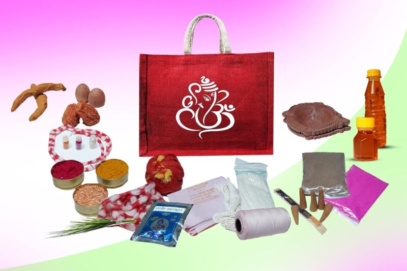 Omvedic Samagri Ganesh Chaturthi Pooja Kit | Mahalakshmi Pooja Samagri | Lakshmi Pooja Item Puja Samagri in Sufficient Quantity Complete Collection