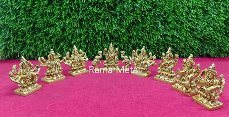 RAMA METAL Brass Ashtalakshmi Adventure Idols Set, ( Pack Of 1 )