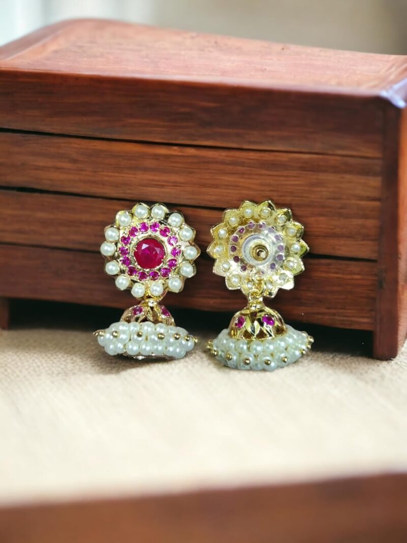 58 Gemstone Pearl Bellimoda Jhumka